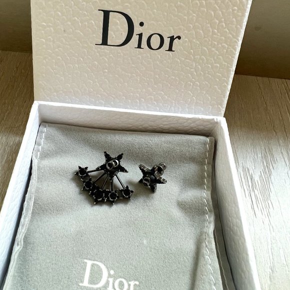 Dior Jewelry - Christian Dior Dark Navy Star earrings with Chrome hardware